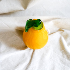 Vintage Glass Fruit Decor - Small Yellow Pear