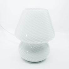 White Striped Mini Mushroom Lamp