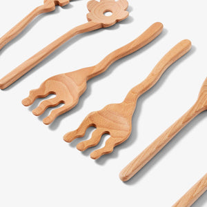 Wavy Wooden Serving Spoons