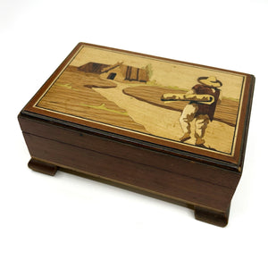 Vintage Inlaid Wooden Box - Rare Find