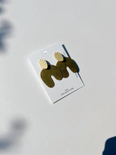 Naomi Modern Brass Earrings with Textured Oval Matte Gold Studs