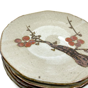 Set of 4 -  Vintage Japanese Stoneware Small Plates