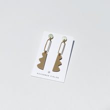 Gigi Raw Brass and Resin Wavy Earrings