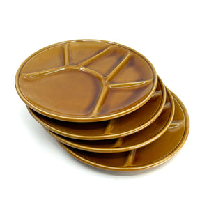 Vintage - Set of 4 Brown Fondue/Sushi Plates