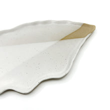 Double Dipped White Oyster Ceramic Dish