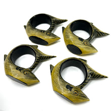 Vintage Set of 4 Painted Fish Napkin Rings