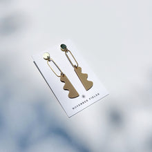 Gigi Raw Brass and Resin Wavy Earrings