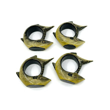 Vintage Set of 4 Painted Fish Napkin Rings