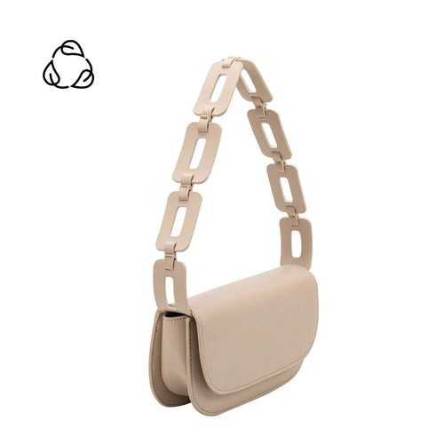 Inez Recycled Vegan Shoulder Bag in Nude