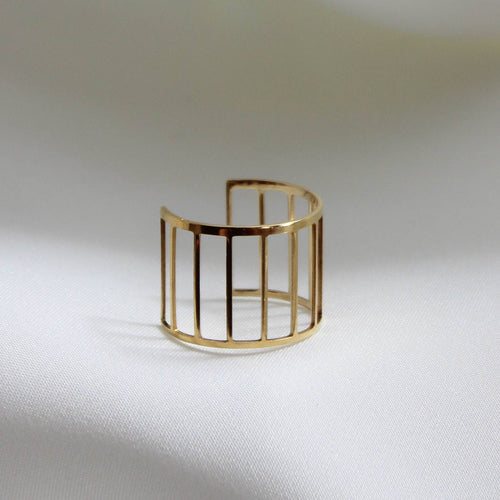 Dainty Brass Cage Ring