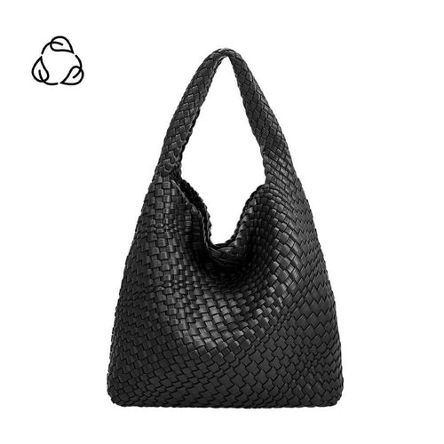 Johanna Recycled Vegan Shoulder Bag in Black