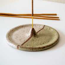 Ceramic Incense Holder - Color Block - White and Green