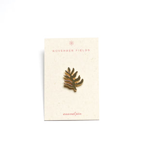 Abstract Gold Toned Modern Leaf Enamel Pin