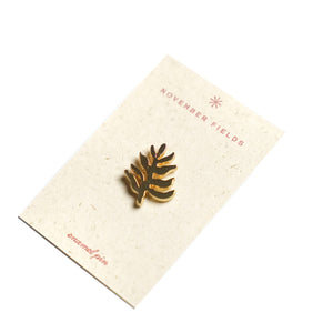Abstract Gold Tone Leaf Enamel Pin