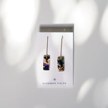 Ada - Gold and Rectangular Resin Dangle Earrings