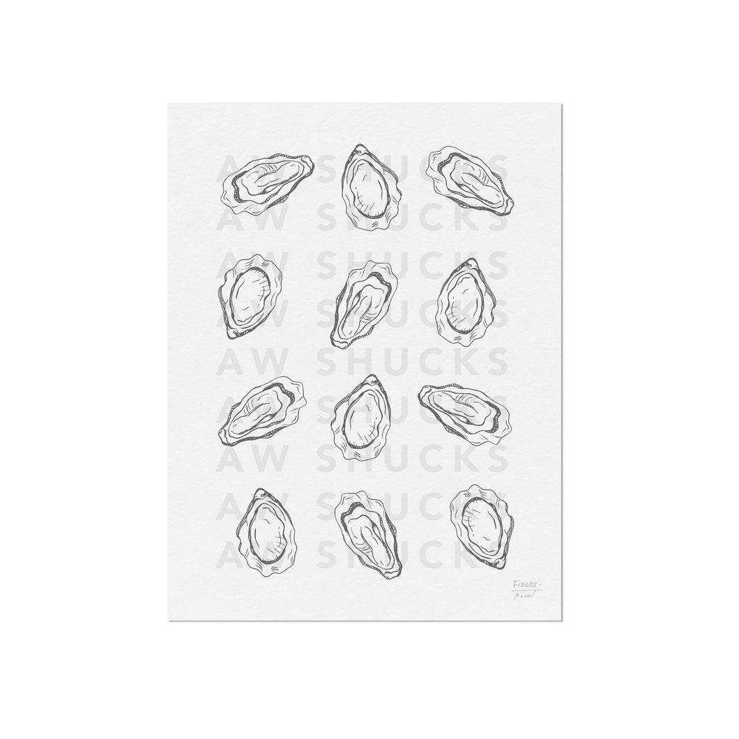 Gray Aw Shucks Oyster Art Print