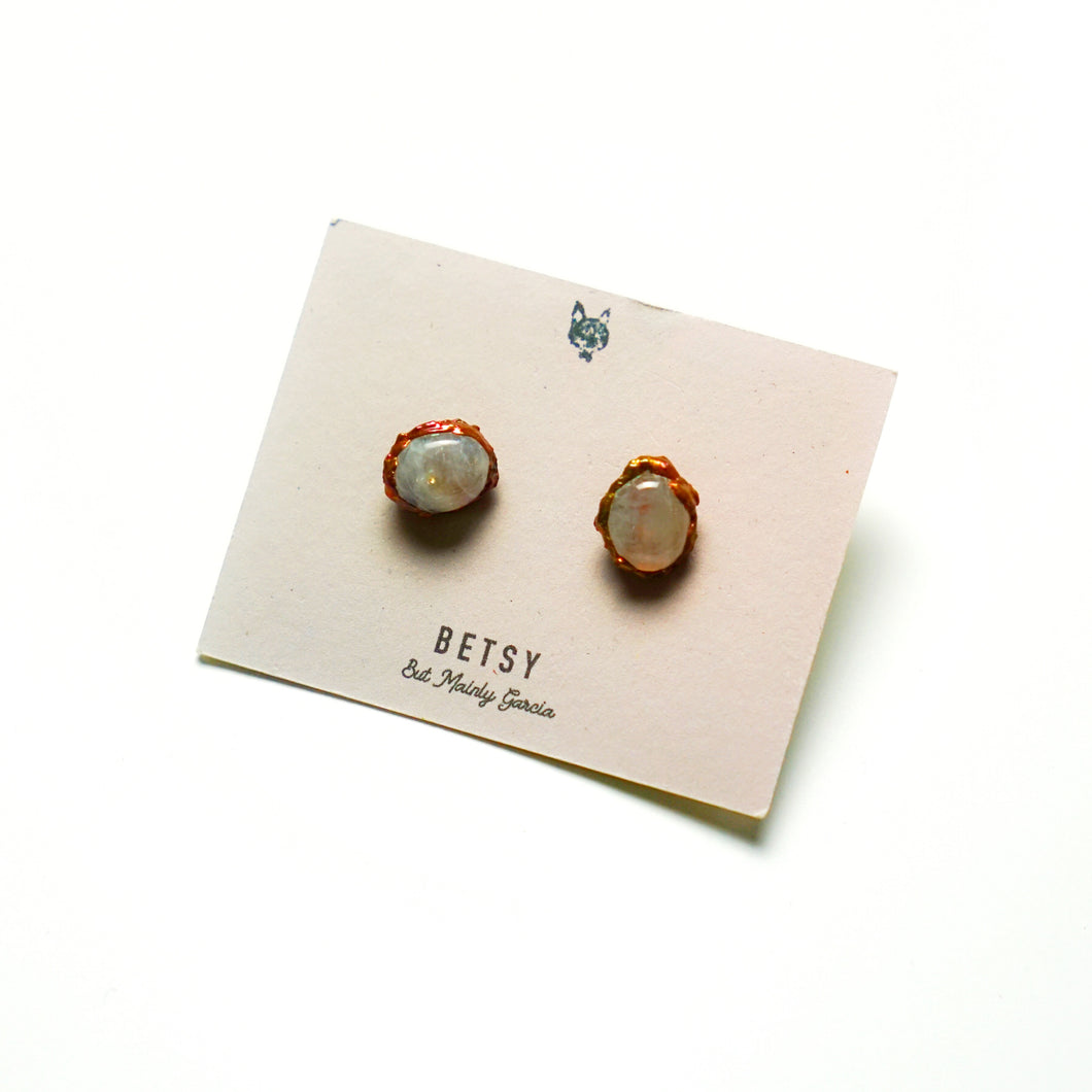Large Opaque Circle Studs by Betsy Lopez