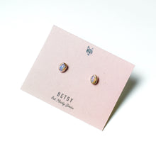 Small Silver Opal Oval Studs by Betsy Lopez
