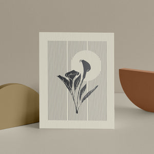 Mod Calla Lily Letter-pressed Blank Card - Set of 5