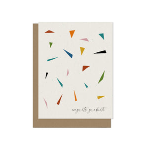 Confetti Triangles Congrats Grad Blank Card