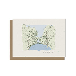 Atchafalaya Basin Contour Illustration Blank Card