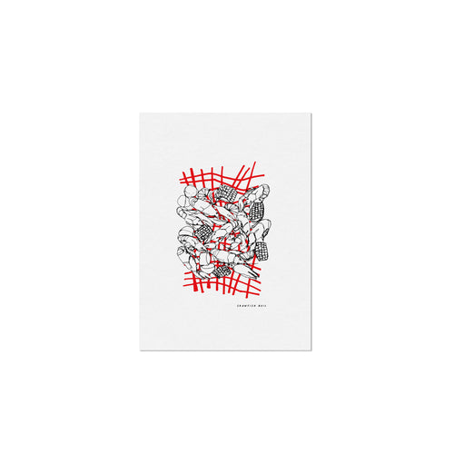 5x7 Mini Contour Red/Black Crawfish Boil Art Print