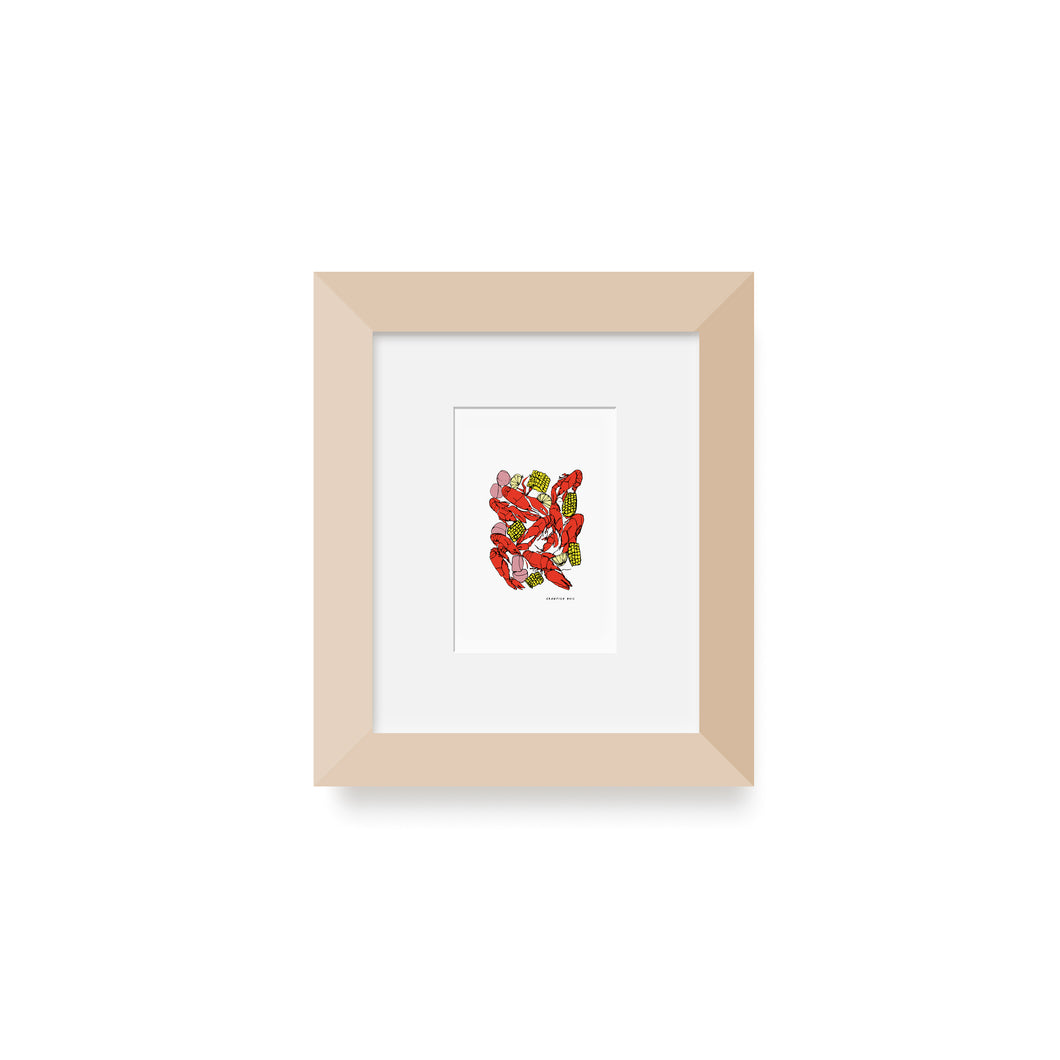 5x7 Mini Contour Crawfish Boil Art Print