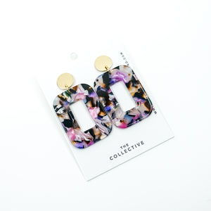 Gwen Acetate w/Gold Studs Earrings