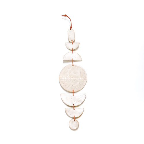White Medium-Length Ceramic Wall Hanging | 024
