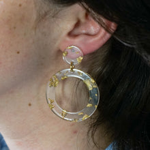 Gatsby Modern Resin Gold Flake Earrings