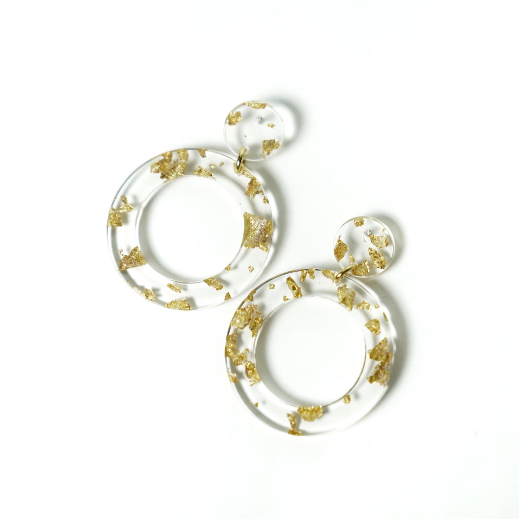 Gatsby Modern Resin Gold Flake Earrings