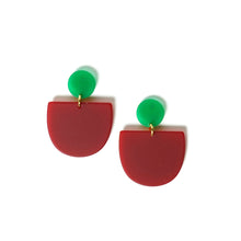 Olympia Deep Red and Green Earrings