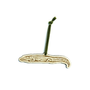 Small Alligator Wood Ornament