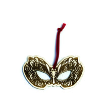Mardi Gras Mask Wood Ornament