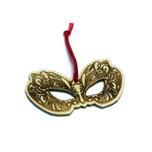 Mardi Gras Mask Wood Ornament