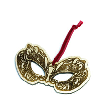 Mardi Gras Mask Wood Ornament