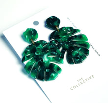 Leilani - Large Monstera + Sunshine Acetate Earrings
