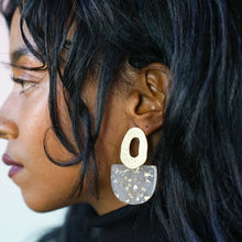 Eva - Matte Gold Glitter Acetate Earrings