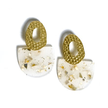 Eva - Matte Gold Glitter Acetate Earrings