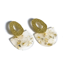 Eva - Matte Gold Glitter Acetate Earrings