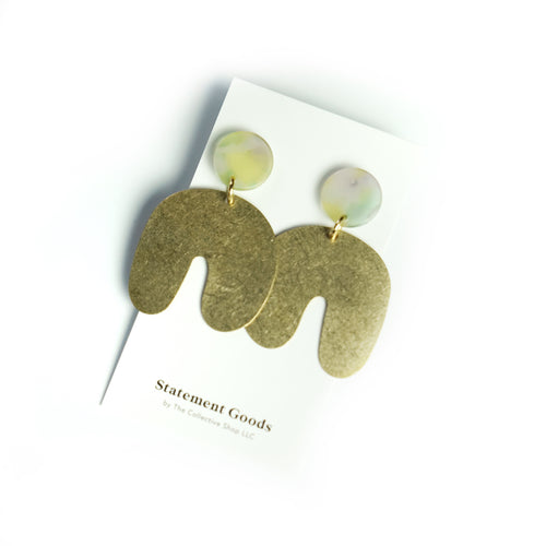 Poydras Modern Brass and Resin Mardi Gras Earrings