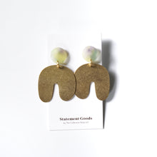 Poydras Modern Brass and Resin Mardi Gras Earrings