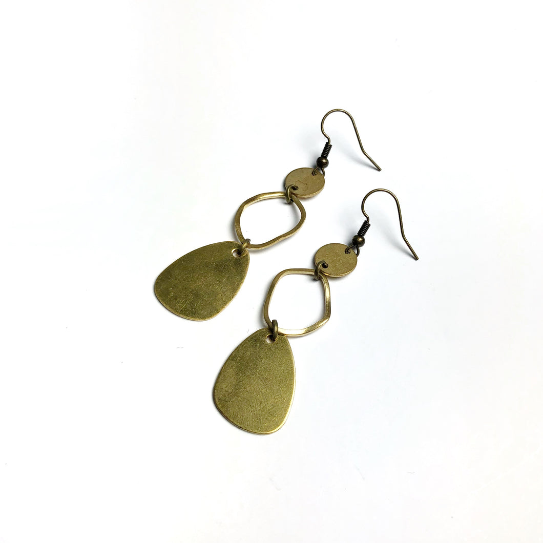 Louisa Organic Raw Brass Dangle Earrings