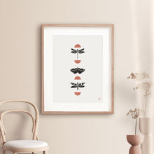 Insects Among Shapes Art Print