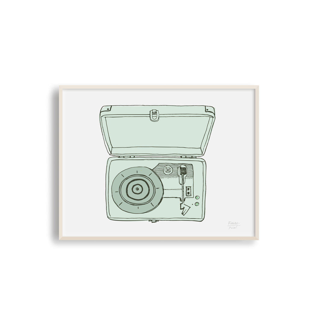 Vintage Record Player Musical Art Print