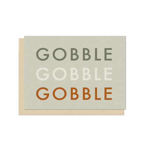 Gobble Gobble Blank Thanksgiving Card