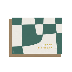 Happy Birthday Alternating Shapes Blank Card