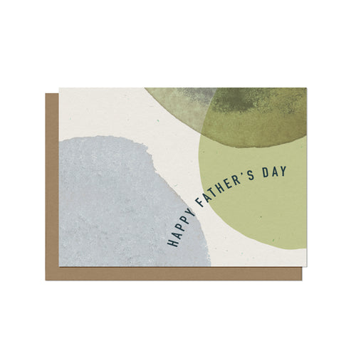 Happy Father's Day Painted Circles Card - Blank Card