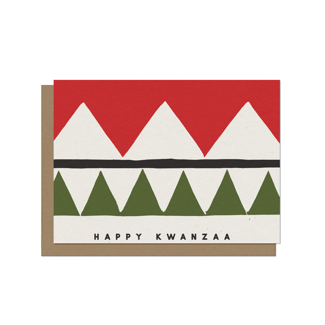 Happy Kwanzaa Geometric Triangles Card | Blank Card