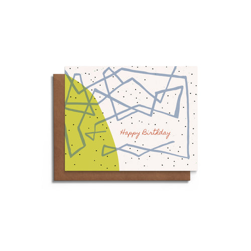 Playful Lines Blank Birthday Card